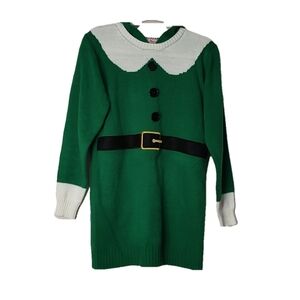 Elf Theme Christmas Dress with Hoodie Size M